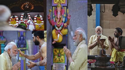 25ఏళ్ల పాలనాప్రస్థానం పూర్తి.. వినాయకుడి సన్నిధిలో PM మోదీ పూజలు