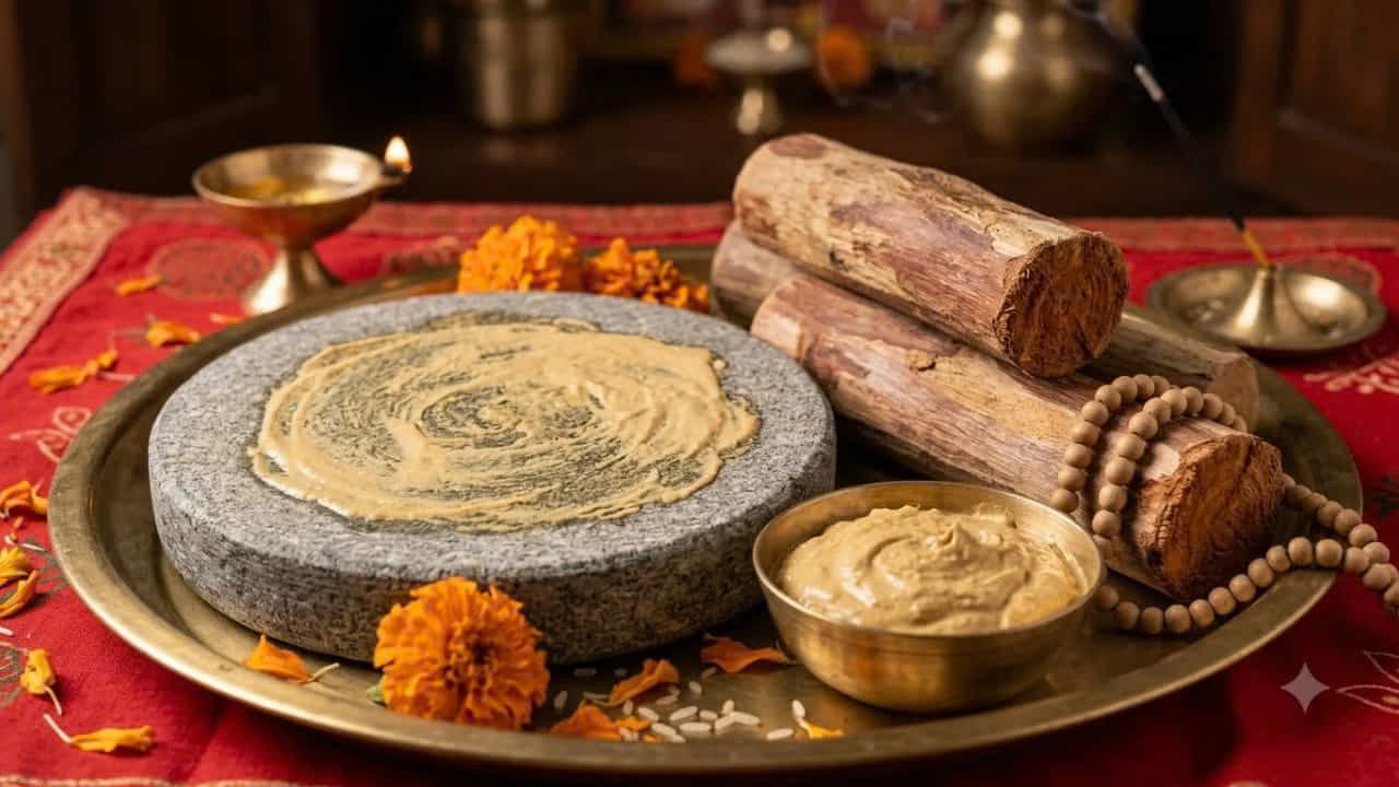 
చందనం తిలకం ఎందుకు పెట్టుకుంటారు?.. 
హిందూ ధర్మంలో తిలకధారణకు ఎంతో ప్రాధాన్యత ఉంది. ముఖ్యంగా చందనం తిలకాన్ని శాంతి, ప్రశాంతతకు ప్రతీకగా భావిస్తారు. పూజ లేదా మంత్రజపం అనంతరం నుదుటిపై చందనం పెట్టుకోవడం వల్ల మనస్సు ప్రశాంతంగా ఉండి, ఏకాగ్రత పెరుగుతుందని విశ్వసిస్తారు. చందనం సువాసన మనసుకు ఆహ్లాదాన్ని కలిగిస్తుందని, మానసిక అలసటను తగ్గించడంలో సహాయపడుతుందని కూడా భావిస్తారు. 
