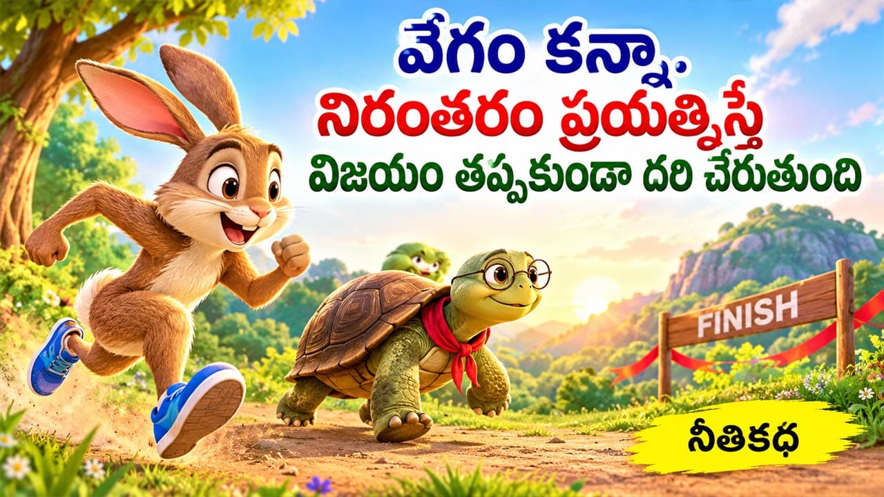 Moral Story: విజయానికి వేగం కాదు.. పట్టుదల, ఓపికే ముఖ్యం.. కుందేలు-తాబేలు కథ