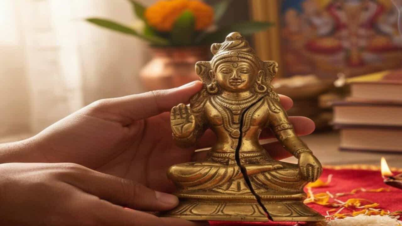 వాస్తు శాస్త్రం ప్రకారం ఇంటిలో ఉన్న విరిగిన విగ్రహాలను , చిత్రాలను అస్సలే ఇంటిలో ఉంచకూడదు. దీపావళికి ఇంటిని శుభ్రం చేసే వారు వీటిని తీసి బయట పారవేయాలి. అందువలన ఆలయంలో ఉన్నటువంటి విగ్రహాలను, తీయకుండా అలాగే ఉంచడం వలన ప్రతికూల శక్తి పెరుగుతుంది. అందువలన విరిగిన విగ్రహాలను బయట పారవేయాలి.